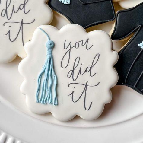 Decorated Graduation Cookies | You Did It! – Southern Sugar Bakery Plaque Cookies Royal Icing, Jacket Cookies Decorated, 2024 Graduation Cookies Decorated, Graduation Icing Cookies, Business Cookies Decorated, Graduation Cookies 2024 For Boy, Graduation Cookies Decorated 2024, Med School Cookies, College Graduation Cookies Decorated