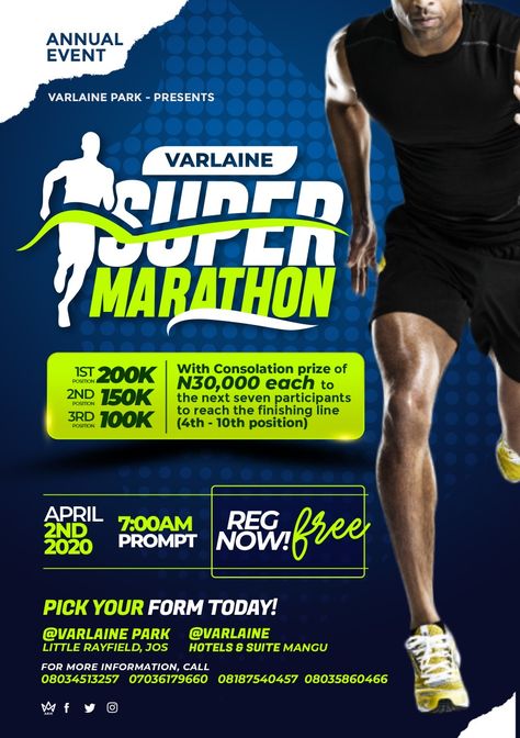 Gym Flyer Design Creative, Sports Event Flyer, Sport Event Poster Design, Marathon Poster Design, Fun Run Poster, Marathon Posters Ideas, Sport Flyer Design, Sports Flyer Design, Training Flyer Design