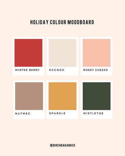 Birch Bar | baby + holiday + party decor on Instagram: "we are fa-la-la-la loving the palette for this season! 🎄❤️​​​​​​​​ ​​​​​​​​ 🌟 what are your favourite colours for this time of year? let me know below...​​​​​​​​ ​​​​​​​​ •​​​​​​​​​​​​​​​​ •​​​​​​​​​​​​​​​​ •​​​​​​​​ ​​​​​​​​ ​​​​​​​​ #christmas #holidaycolours #holidaymoodboard #inspiration #tistheseason #holidays #christmasornaments #holidayseason #christmas2022 #christmasdecor #holidaydecor #christmasornament #treeornament #customornam Girly Christmas Color Palette, Mid Century Christmas Color Palette, Christmas Color Swatches, Christmas 2024 Color Trends, Christmas Card Color Scheme, Holiday 2024 Color Trends, Unique Christmas Color Palette, Soft Christmas Color Palette, Christmas Decorations Color Schemes