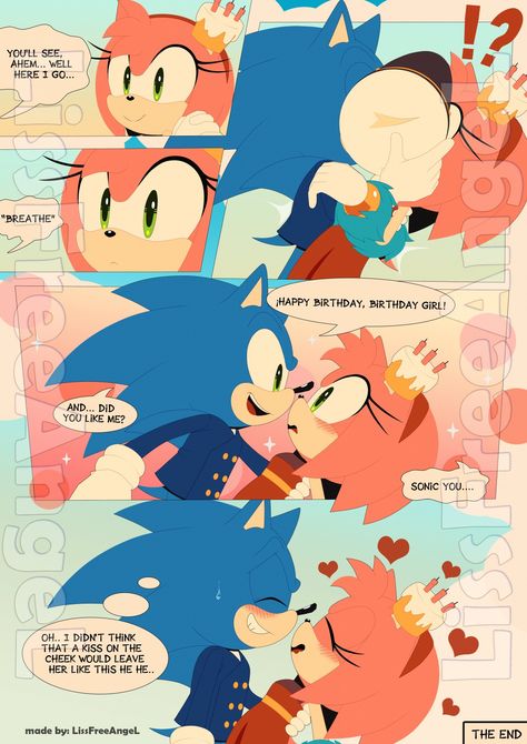 ★ Artist: lissfreeangel on Twitter ☆ Silver And Amy, Sonic X Amy, Sonic And Amy Kiss, Sonic And Amy Love, Metal Sonic And Amy, Sonamy Comics Kiss, Sonic Kiss Amy Rose, Sonic Being Cute, Diy Dragon Costume