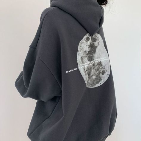 Lettering Oversized Hoodie Product Information Material: Cotton, Polyester Color: Black There may be a 2cm - 4cm variance in product size Hoodies For Teens, Letter Hoodie, Loose Hoodie, Letter Print Sweatshirt, Moon Print, Oversized Pullover, Oversized Sweatshirt, Oversize Hoodie, Long Sleeve Hoodie