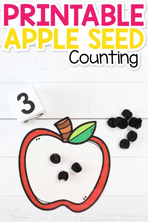 Printable Apple Seed Counting Activity Apple Seed Counting, Seed Crafts For Kids, Seeds Preschool, Teaching Emotions, Fall Lesson Plans, Homeschool Hacks, Counting Activity, Fall Lessons, Apple Activities