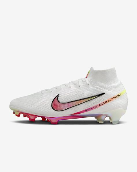 Nike Zoom Mercurial Superfly 9 Elite 'Marcus Rashford' Firm-Ground Football Boot. Nike ID Nike Shoes Soccer, Custom Football Cleats Nike, Marcus Rashford Cleats, Soccer Cleats Men, Nike Cleats Soccer, Custom Football Cleats, Football Boots Nike, Pink Soccer Cleats, Best Soccer Shoes