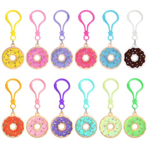 PRICES MAY VARY. DIY Donut Party Favors: 48 pieces of donut keychains in 12 colors, each color of donuts comes with a corresponding color chain keychain; These keychains need you and your family to assemble, and you can mix and match colors as you like Quality Material: the donut pendant is made of quality PVC soft rubber, not easy to deform and break, the material is safe, the style is simple but stylish, the keychain is made of plastic material, not easy to leave scratches, suitable for hangin Candyland Birthday Party Favors, Music Party Favors, Donut Keychain, Soccer Party Favors, Donut Birthday Party, Diy Donut, Donut Party Favors, Rainbow Donut, Donut Design