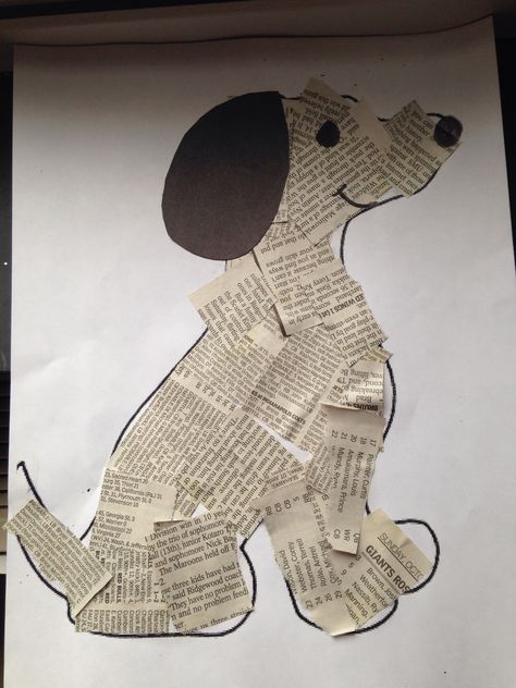 Newspaper Dalmatian! Collage Newspaper, Newspaper Collage, Pet Parade, Kindergarten Art Projects, Newspaper Art, Animal Crafts For Kids, Newspaper Crafts, Dog Crafts, Kindergarten Art