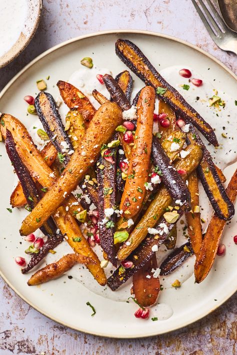 Sumac Roasted Carrots, Spiced Roasted Carrots With Lemony Whipped Feta, Roasted Carrot Appetizer, Middle Eastern Roasted Carrots, Harissa Carrots Whipped Feta, Roasted Carrots Whipped Feta, Carrots Whipped Feta, Spiced Roasted Carrots, Sumac Recipes