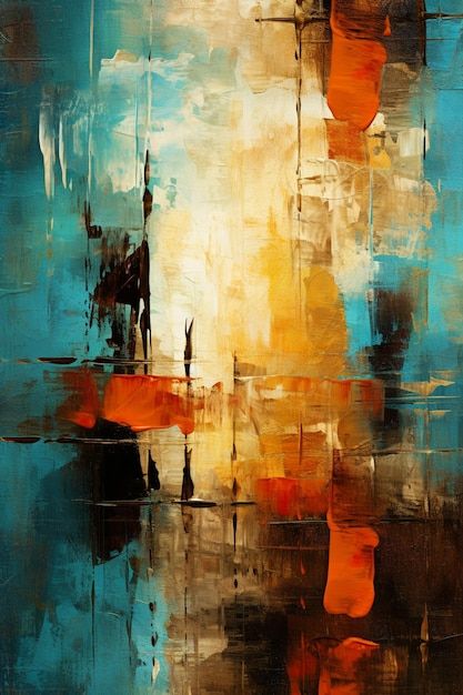 Photo an abstract painting with a blue b... | Premium Photo #Freepik #photo #abstract-background #palette-knife #paint-strokes #abstract-banner Painting Knife Art, Colour Palette Painting, Abstract Painting Color Palette, Orange Blue Painting, Blue Orange Painting, Abstract Backgrounds Painting, Orange Color Painting, Blue Painting Aesthetic, Blue And Orange Painting