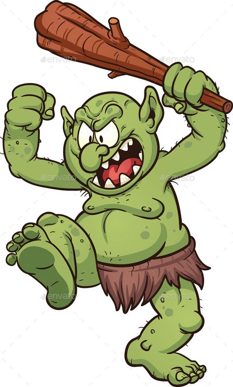 Angry cartoon troll. Vector clip art illustration with simple gradients. Trolls pupils on a separate layer for easy editing. EPS10 Angry Cartoon, Cartoon Monsters, Graffiti Characters, Cartoon Faces, Cartoon Drawing, Monster Art, Illustration Character Design, Animated Characters, Face Drawing