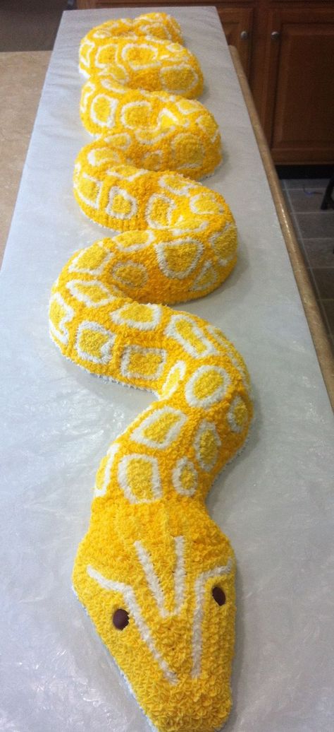 Snake Birthday Party Decorations, Reptile Birthday Party Food, Karate Birthday Party, Rainforest Crafts, Decorative Desserts, Swamp Party, Snake Cake, Yellow Python, Snake Cakes