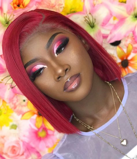 Pink Eyeshadow Looks, Dark Skin Makeup Tutorial, Pink Eyeshadow Look, Face Beat Makeup, Gold Makeup Looks, Minimal Makeup Look, Cute Eye Makeup, Eye Makeup Styles, Makeup For Black Skin