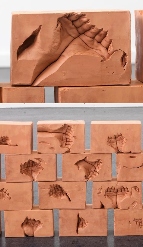 Artist Dan Stockholm imprinted his hands in #redclaybricks. #sculpture #installationart #claysculpture Red Clay Bricks, Clay Bricks, الفن الرقمي, Cupped Hands, Hand Sculpture, Sculpture Installation, Clay Sculpture, Art Plastique, Ceramic Sculpture