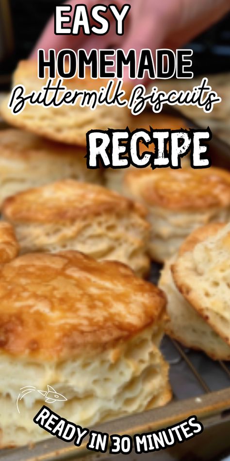 Easy Homemade Buttermilk Biscuits No Buttermilk Biscuits, Easy Buttermilk Biscuits Simple, Home Made Buttermilk Biscuits, Cathead Biscuits Easy, Easy Buttermilk Recipes, Butter Milk Biscuits, Recipes Using Buttermilk, Buttermilk Biscuits From Scratch, Easy Buttermilk Biscuits