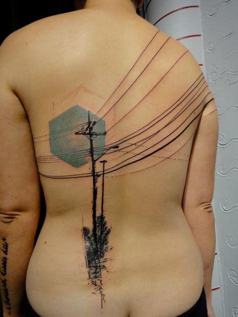 gorgeous modern graphic tattoos - photos posted by Mike Silver.  telephone wires Xoil Tattoo, French Tattoo, Timeless Tattoo, Photoshop Styles, Modern Tattoos, Side Tattoos, Abstract Tattoo, Line Tattoos, Skin Art