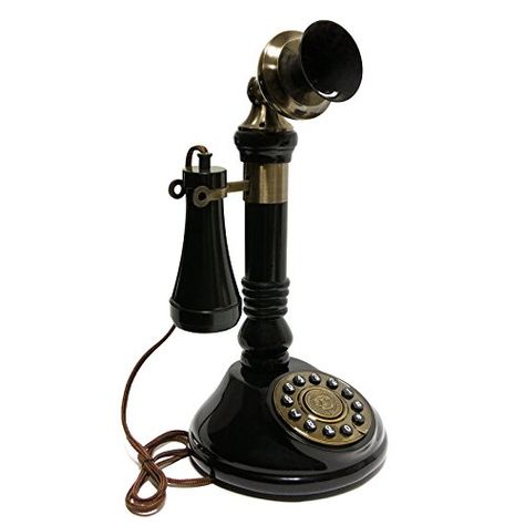 Candlestick Phone, Corded Phones, Candlestick Telephone, Black Effect, Retro Telephone, 1970s Cartoons, Antique Telephone, Antique Candle Sticks, Telephones