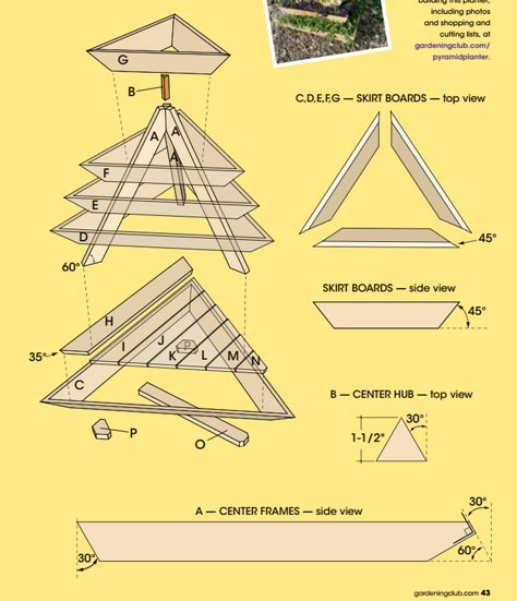 Pyramid Planter, Garden Planter Boxes, Diy Raised Garden, Raised Garden Beds Diy, Garden Planter, Vegetable Garden Design, Garden Boxes, Paper Towel Rolls, Veggie Garden