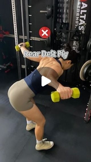 Ariel_yu on Instagram: "Rear Delt Fly, How to optimize for more activation:

1.	Palm Orientation: Keep your palms facing towards you (pronated grip) rather than facing each other. This grip helps emphasize the rear deltoids by reducing biceps involvement and allowing for a more direct line of pull for the rear delts.
2.	Scapular Positioning: Focus on keeping your shoulder blades protracted throughout the movement to avoid over-engaging the traps. This helps isolate the rear delts and minimizes trap involvement, allowing for a more effective rear delt workout.

#arms #homeworkout #workoutathome
#gymmotivation #gymgirl #fyp #gymtips #shoulders #shoulderworkouts #explorepage #gym #fitness" Rear Delt Workout, Delt Workout, Rear Delt Fly, Workout Arms, Rear Delt, Gym Tips, Get It Girl, Motivation Gym, Shoulder Workout