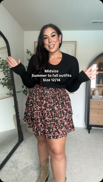 BONNIE WYRICK on Instagram: "Let’s style 5 midsize outfits you can wear now and later! Sharing my midsize summer to fall style with bra friendly dresses, skorts, and sweater knits! Use code BONNIEW20 at @pinklily 🤍  Comment PINK to have these midsize outfits sent to you!   Midsize outfits, pre fall outfits, fall dresses, summer dresses, summer outfits, midsize mom style, size 12, size 14" Fall Midsize Outfits 2024, Midsize Date Outfit, Midsize Mini Skirt Outfit, Midsize Skirt Outfit, Mid Size Fashion For Women, Bonnie Wyrick, Pre Fall Outfits, Midsize Summer, Now And Later