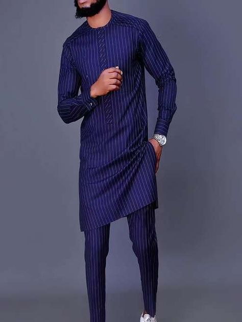 African Suit, Sets Outfit, Striped Pant, African Clothing For Men, African Men Fashion, Suit Shirts, Top Pants Set, African Men, Shirt And Pants