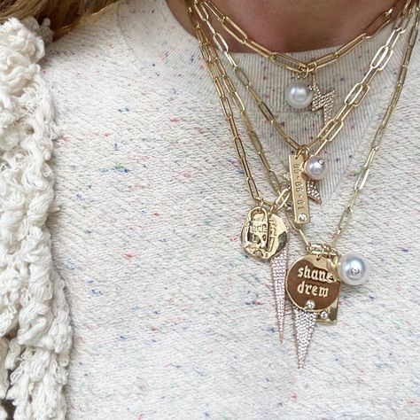 1,260 Likes, 9 Comments - JENNIFER FISHER (@jenniferfisherjewelry) on Instagram: “New Monday Layers #jfcharms #jenniferfisher” Jennifer Fisher Jewelry, Jennifer Fisher, Friend Necklaces, Letter Charms, Eye Jewelry, Shoe Dazzle, Jewelry Inspo, American Jewelry, Ring Necklace