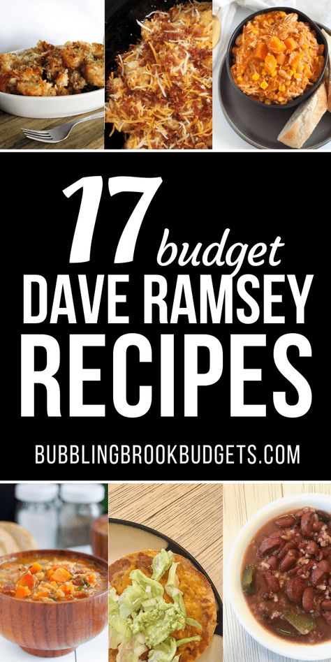 These cheap meals are like Dave Ramsey recipes for baby steps 1 and 2! Perfect for helping you get your grocery budget down so you can spend less and save more money! #BUDGETMEALS #recipes Budget Dave Ramsey, Debt Budget, Recipes For Baby, Cheap Meal Plans, Frugal Meal Planning, Cheap Family Meals, Budget Freezer Meals, Crock Pots, Budget Friendly Dinner