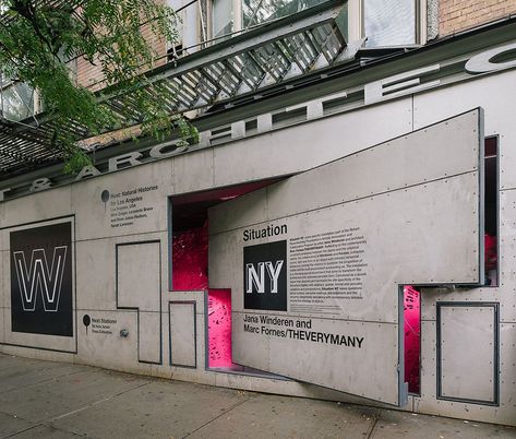 jana winderen + marc fornes infill NY storefront with sensory object Exhibition Identity, Hoarding Design, Steven Holl, Interactive Walls, Porte Cochere, Study Ideas, Art Promotion, Exhibition Display, Art Tropical