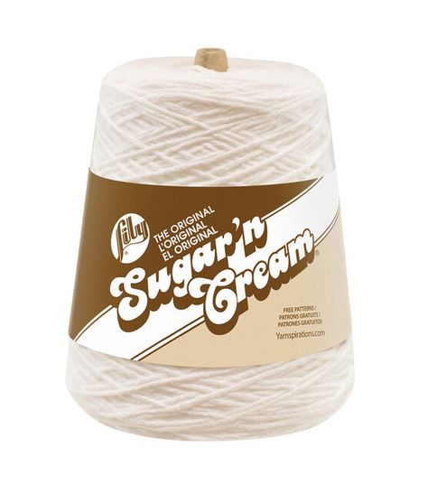 Lily Sugar'n Cream Cone Cotton Yarn | JOANN Sugar And Cream Yarn, Crochet Thread, Small Projects, Needle Arts, Crochet Hook Sizes, Joanns Fabric And Crafts, Crochet Home, Thread Crochet, Worsted Weight Yarn