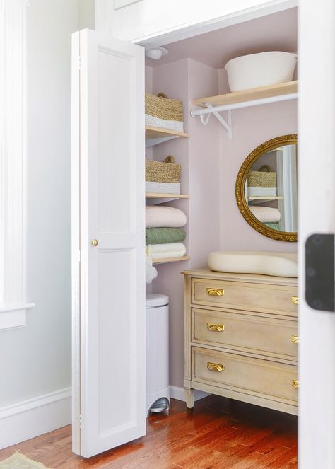 closet ideas Functional Nursery, Soccer Bedroom, Austin Apartment, Baby Nursery Closet, Washington House, Baby Nursery Storage, Nursery Closet Organization, Dresser In Closet, Small Closet Space