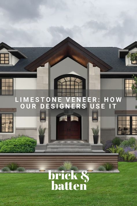 Limestone And Brick House Exterior, White Limestone House Exterior, Exterior Limestone House, Limestone Exterior House, Texas Limestone Exterior, Limestone Veneer, Old Limestone House Exterior Update, Limestone Veneer Exterior, Limestone House Exterior