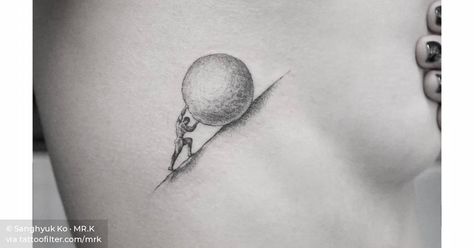 Philosopher Tattoo Ideas, One Must Imagine Sisyphus Happy Tattoo, Sisyphus Tattoo Minimalist, Sisyphus Sketch, Minimalist Sisyphus Tattoo, Stoic Tattoo Ideas Minimalist, Sisyphus Tattoo, Philosophy Tattoos, Chaos Tattoo