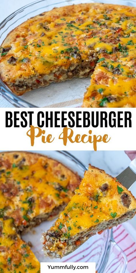 With our Best Cheeseburger Pie Recipe, you may indulge in the ultimate comfort meal. Savory ground beef, melting cheese, and a flaky pastry crust combine to create a delectable fusion of tastes. Follow our culinary explorations for a taste of mouthwatering inspiration and don’t miss out on more great dishes! Easy Cheeseburger Pie, Impossibly Easy Cheeseburger Pie, The Best Cheeseburger, Hamburger Meat Recipes Easy, Hamburger Dishes, Cheeseburger Pie, Ground Beef Casserole Recipes, Bisquick Recipes, Beef Casserole Recipes