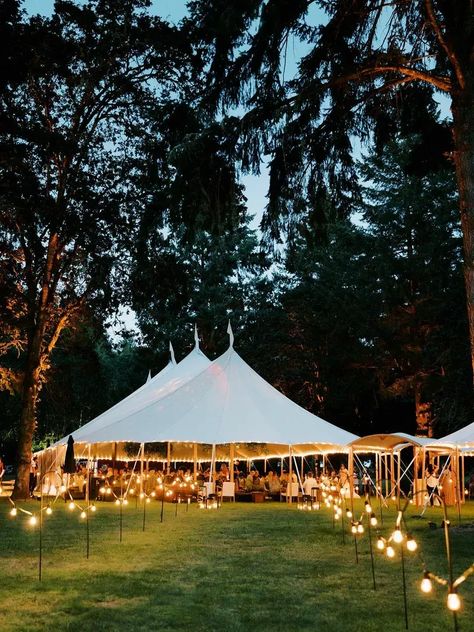 Wedding Tent Lighting, Wedding String Lights, White Tent Wedding, Backyard Tent Wedding, Wedding Tent Decorations, Outdoor Tent Wedding, Tent Wedding Reception, Backyard Tent, Wedding Reception Lighting