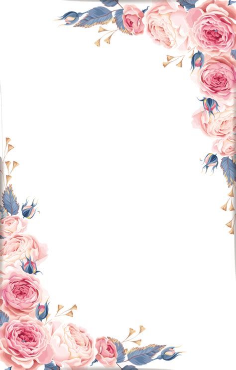 Pink Roses, Flower Frame Png, Frame Png, Floral Backdrop, Floral Frame, Flower Frame, Lei Necklace, Vintage Floral, Blue Flowers