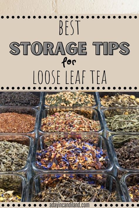 Learn about the best solutions on How to store your loose leaf tea to extend its freshness, and keep it tasty. Read on for more information. Tea Leaves Storage, Organize Loose Leaf Tea, Loose Leaf Tea Display, Loose Leaf Tea Storage Organizing, Herbal Tea Storage, Loose Tea Storage Ideas, Herbal Tea Storage Ideas, How To Store Loose Leaf Tea, Loose Leaf Tea Station