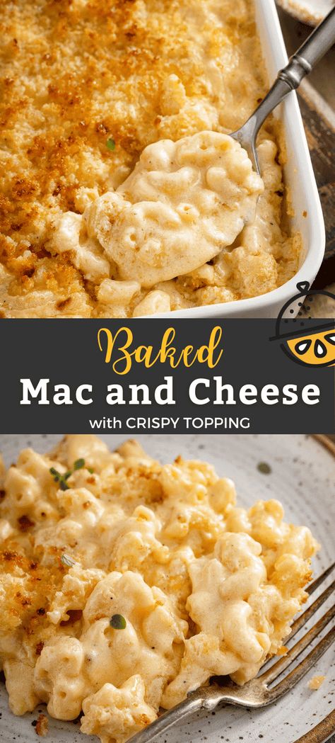 This is the absolute best Homemade Baked Mac and Cheese! This creamy and cheesy mac and cheese is made with 3 cheeses and topped with a crispy and tasty topping. This baked mac and cheese recipe is definitely the perfect comfort food dinner or holiday side dish. . #recipe #baked #macaroni #easy #holidays #Thanksgiving Deep Dish Mac And Cheese, Baked Mac And Cheese Thanksgiving, Mac And Cheese Recipe Baked Thanksgiving, Best Max And Cheese Recipe, Thanksgiving Max And Cheese Recipe, Mac N Cheese Thanksgiving Recipe, Thanks Giving Mac And Cheese Recipe, Christmas Dinner Mac And Cheese, Mac And Cheese Recipe Baked Creamy