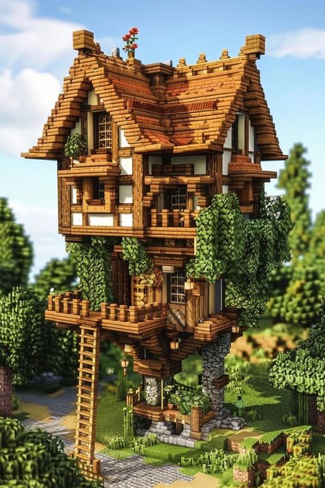 block minecraft 3d Minecraft Ranch, Minecraft Cottage House, Minecraft Camp, Outdoor Cottage, Minecraft Mountain, Cottage Garden Ideas, Cottage Minecraft, Minecraft Kingdom, Minecraft Village