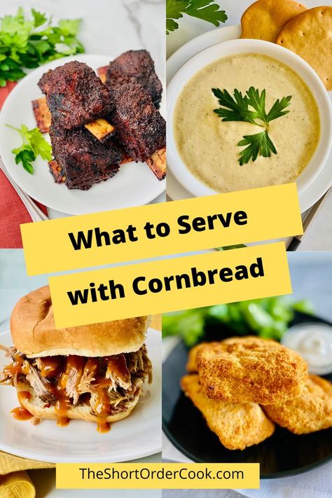 Soup, smoked meats and fried fish. Cornbread Main Dish, What Goes Well With Cornbread, Foods That Go With Cornbread, Dinner With Cornbread Side, What To Serve With Cornbread, What Goes Good With Cornbread, Meals With Cornbread On The Side, Cornbread Sides, What Goes With Cornbread