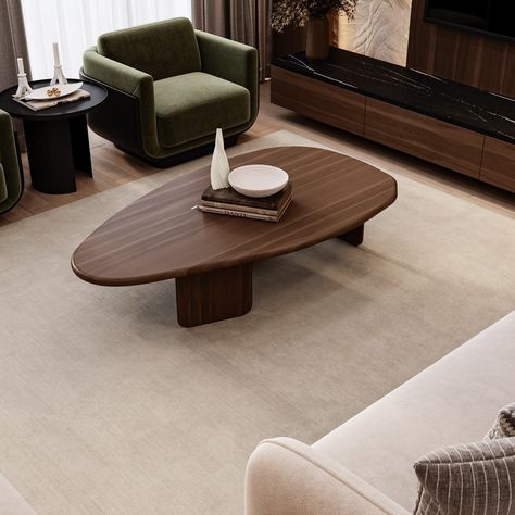 🌿 Elegance Redefined 🌿 Introducing our stunning Walnut Coffee Table – where craftsmanship meets sophistication. Handcrafted from luxurious solid walnut wood, each curve and contour is a testament to timeless beauty. ✨ With its captivating asymmetric design and minimalist allure, this table effortlessly elevates any space. Embrace the natural warmth of walnut and indulge in the artistry of bespoke furniture. 🏡✨ Customize to perfection and make a statement in your home. Because your space des... Solid Wood Center Table, Asymmetrical Table, Walnut Furniture Living Room, Wooden Center Table, Coffee Table Minimalist, Coffee Table Walnut, Loose Furniture, Table Minimalist, Live Edge Coffee Table