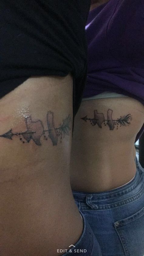 Long distance best friend tattoos. California and Texas. Best Friend Leg Tattoos, Bff Tattoos Long Distance, Long Distance Cousin Tattoos, Big Best Friend Tattoos, Long Distance Sister Tattoos, Matching Tattoos Long Distance, Distance Best Friend Tattoos, Best Friend Tattoos Long Distance, Long Distance Friend Tattoos