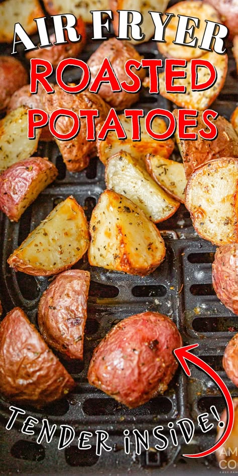 Cooking Red Potatoes In Air Fryer, Air Fryer Roasted Red Potatoes Recipes, Roasted New Potatoes In Air Fryer, Airfare Potatoes, Crispy Red Potatoes Air Fryer, Air Fryer Roasted Potatoes Easy, Air Fry Red Potato Recipes, Air Roasted Potatoes, Air Fried Red Potatoes Recipe