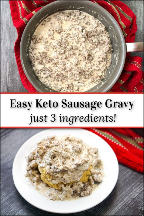 Keto Sausage Gravy Recipes, Keto Breakfast Gravy Recipe, Keto Biscuits And Gravy Easy, Low Carb Pork Sausage Recipes, Keto Breakfast Gravy, Low Carb Breakfast For Dinner, Keto Sausage Gravy And Biscuits, Keto Sausage And Biscuits, Keto Recipe With Sausage