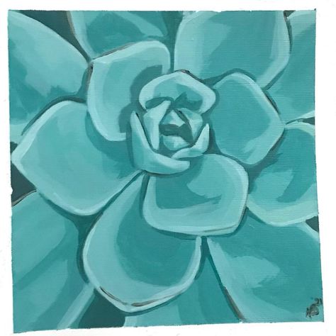 Melanie Daily on Instagram: “My favorite color #succulentpainting #modernart #succulents #walldecor #wallart #bohodecor #art #painting #plantart #plantartist…” Turquoise Painting Ideas, Diy Painting On Wood, Easy Plant Painting, Positivity Rocks, Painted Succulents, Wall Boho Decor, Green Entryway, Stain Art, Surreal Art Painting