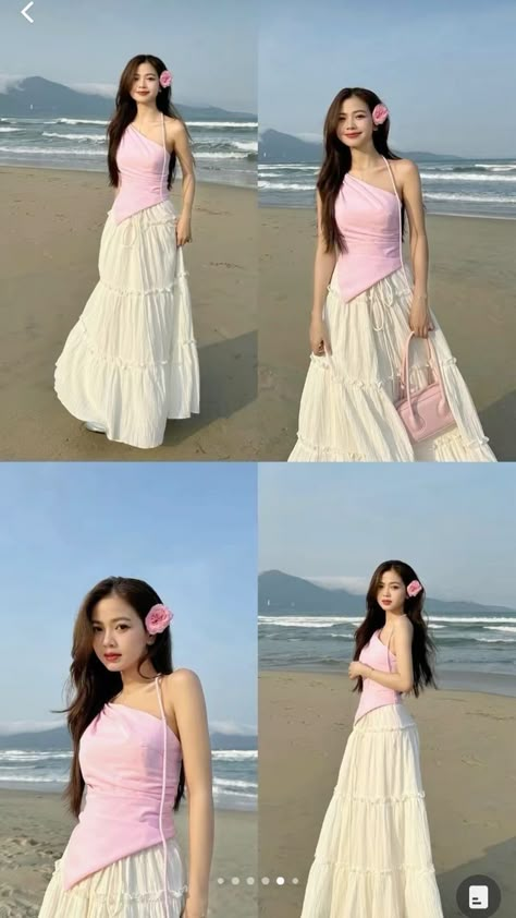 Miami Poses, Modest Beach Outfit, Modest Girly Outfits, White Skirt Outfits, Modest Casual Outfits, Tropical Outfit, Soft Girl Outfits, Long Skirt Outfits, Modest Dresses Casual