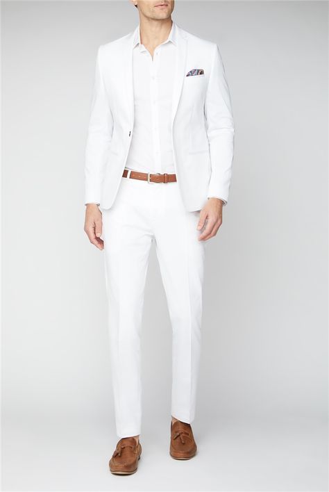 White Pants Outfit Mens, All White Mens Outfit, Casual Wedding Suit, Suits For Guys, White Jacket Outfit, White Suit Jacket, Mens White Suit, White Outfit Ideas, White Outfit For Men