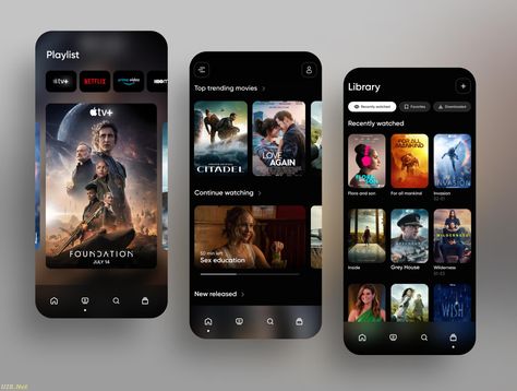 Movie Streaming App Event App, Web Design Websites, Coding Tutorials, Movie App, Ux Mobile, Mobile App Design Inspiration, Movie Website, App Interface Design, Movie Streaming