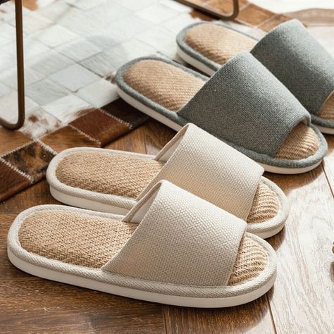 Linen Slippers, Indoor Living Room, Simple Linen, Men Slippers, Comfy Slippers, Comfortable Slippers, Clog Slippers, Women Shoes Flats Sandals, Slippers Women