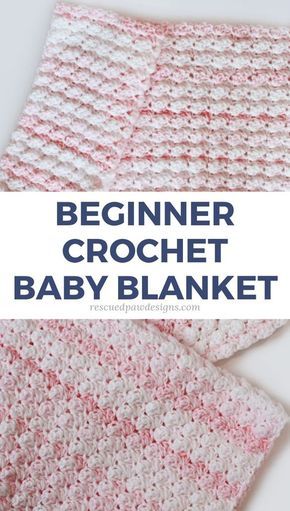 Beginner Friendly Crochet Baby Blanket Pattern using the blanket stitch - Rescued Paw Designs Blanket Stitch Crochet, Beginner Crochet Baby Blanket, Baby Blanket Crochet Pattern Easy, Crochet Blanket Stitch Pattern, Crochet Baby Blanket Beginner, Baby Afghan Crochet Patterns, Beginner Friendly Crochet, Crochet Baby Blanket Pattern, Crochet Baby Blanket Free Pattern