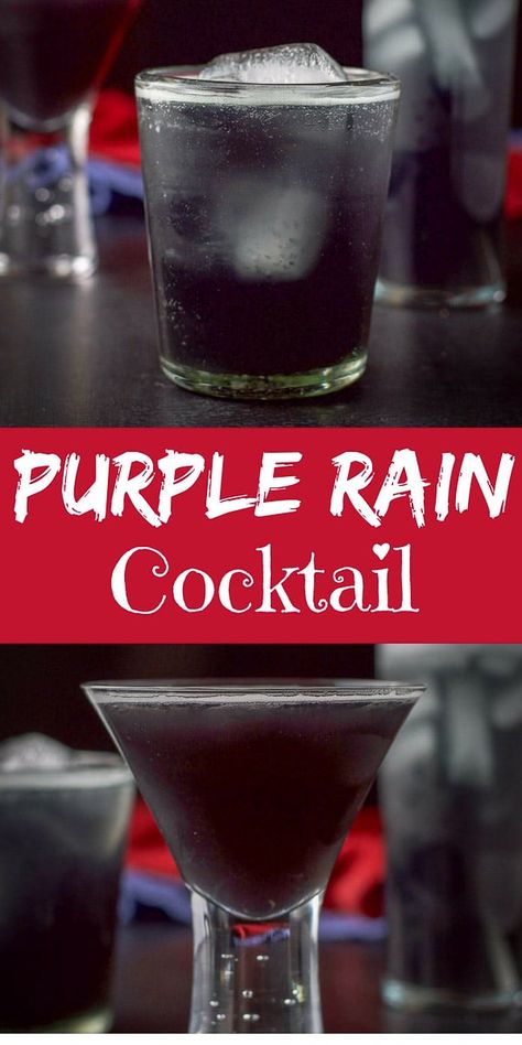 The purple rain cocktail is so perfectly pretty and oh so delicious. I made it three different ways.  Pick your next favorite!  Look at that deep purple color! #purplerain #cocktail #drink #dishesdelish #dishesdelishcocktails https://ddel.co/jpprc via @dishesdelish Purple Rain Drink, Purple Rain Cocktail, Rain Cocktail, Purple Recipes, Purple Cocktails, Liquor Drinks, Easy Drink Recipes, Cocktail Drink, Healthy Drink