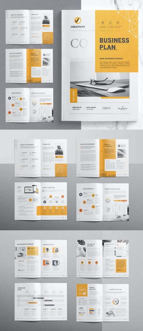 Business Plan Brochure Template MS Word, InDesign - 20 pages Business Plan Design Layout, Free Indesign Templates, Creative Business Plan Template, Business Plan Layout, Ms Word Design, Business Plan Design, Business Plan Template Word, One Page Business Plan, Proposal Inspiration