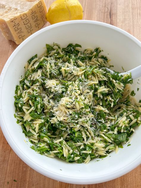 Lemon Arugula Orzo Wine Side Dishes, Wishbone Kitchen Recipes, Arugula Orzo Salad, Orzo And Arugula Salad, Orzo Recipes Salad, Orzo Arugula Salad, Orzo Arugula, Lemon Arugula Pasta Salad, Lemon Orzo Arugula Salad