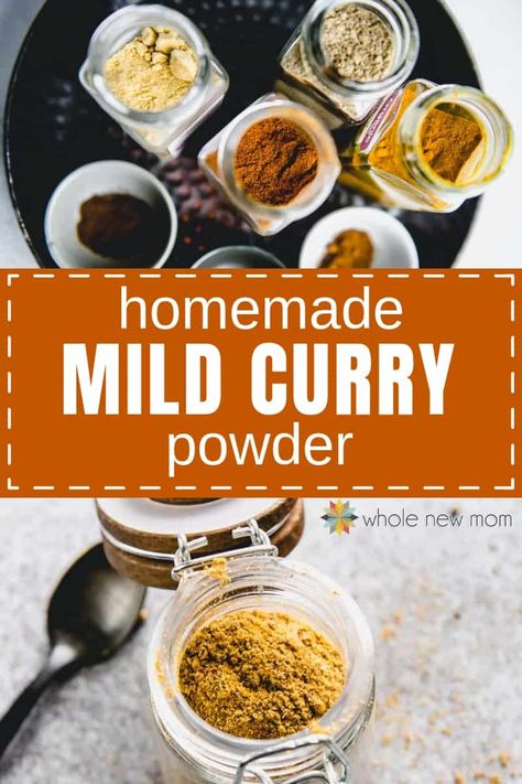 This mild curry powder recipe is perfect for kids, but has a great depth of flavor that adults will love too. It's the perfect fragrant addition to use in soups, sauces, rice, main dishes, and more. Mild Curry Powder Recipe, Homemade Curry Powder, Mild Curry, Homemade Dry Mixes, Homemade Curry, Homemade Spice Mix, Spice Blends Recipes, Spice Mix Recipes, Homemade Spice Blends